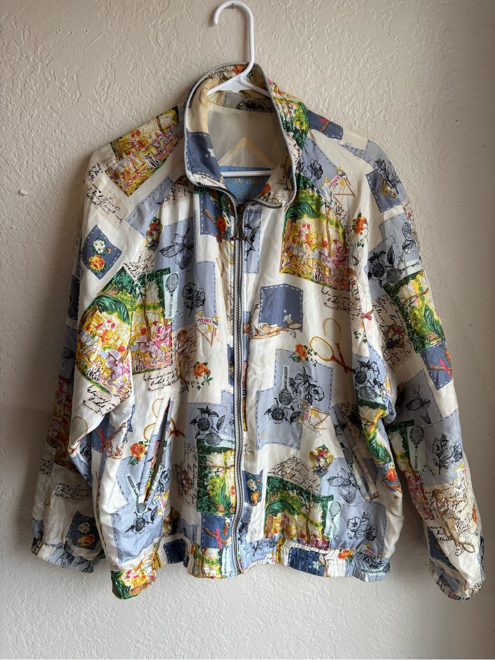 Vintage East West Silks Windbreaker jacket 100% silk